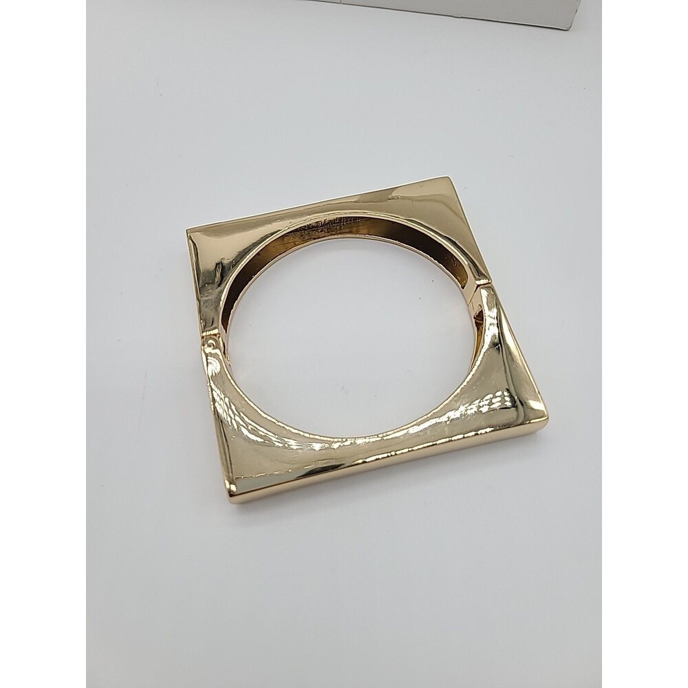 Chico's Black Label Gold Square Hinged Cuff Bracelet